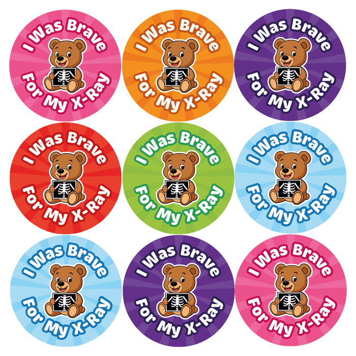 Teddy Bear X-Ray Reward Stickers