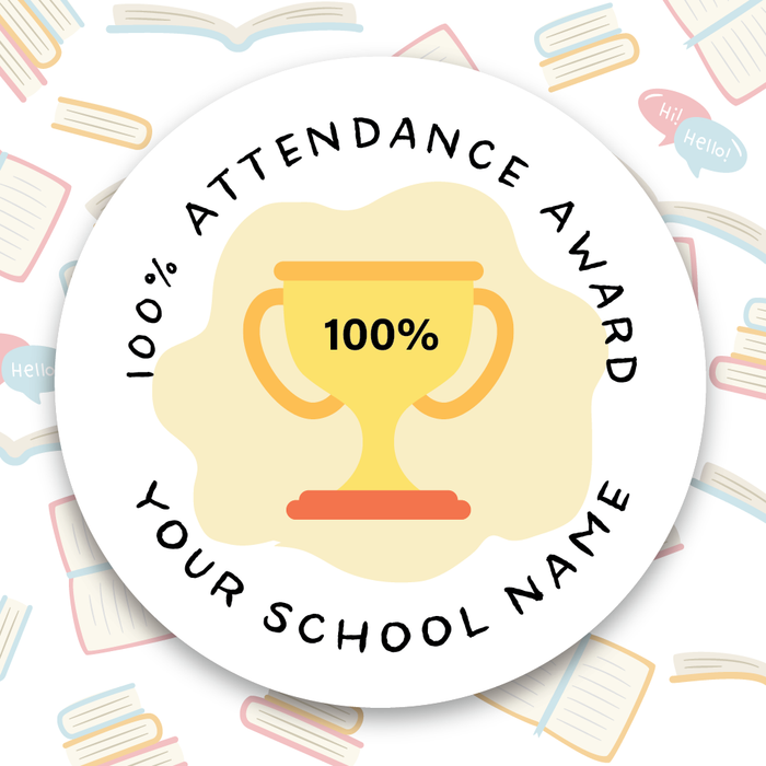 100% Attendance Award Reward Stickers
