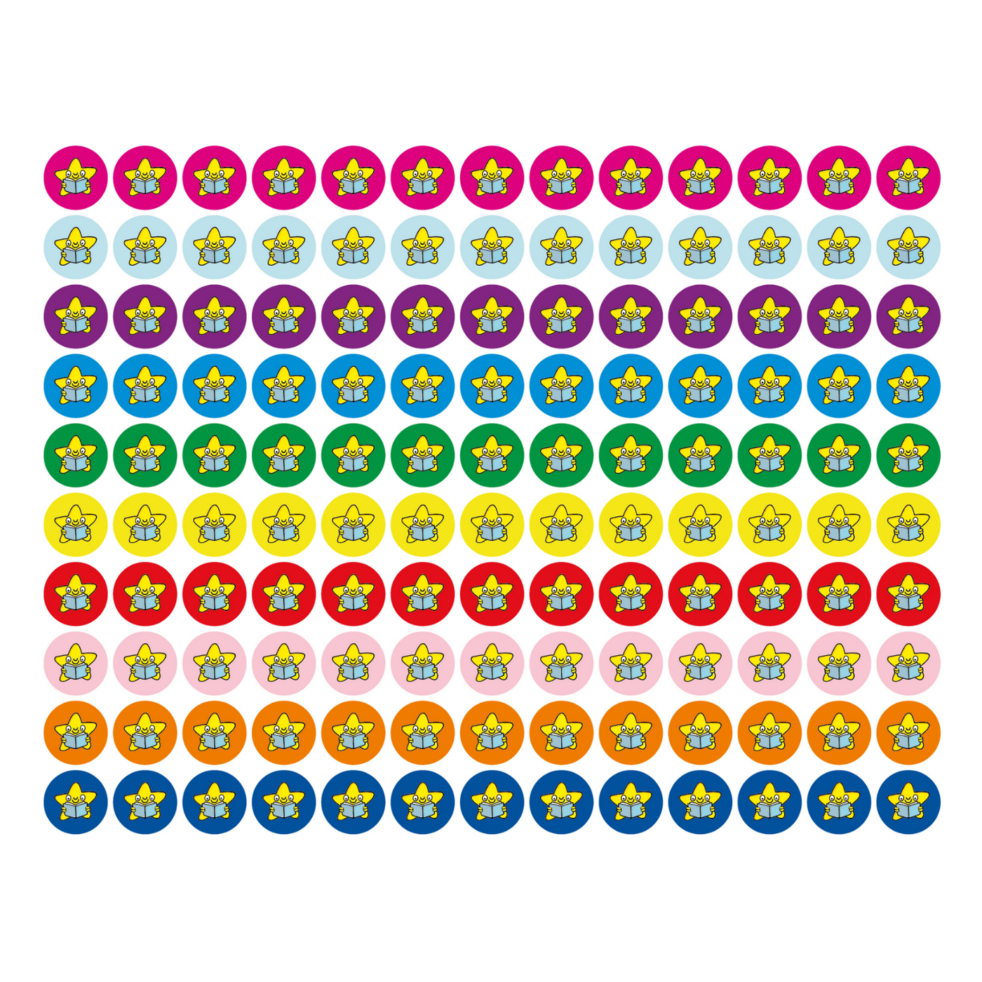 10mm mini smiley reading star stickers: 6 sheets, 900 reward stickers ...