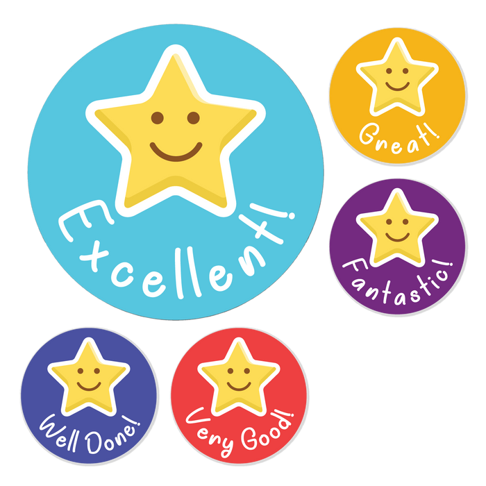 Smiling Star Reward Stickers