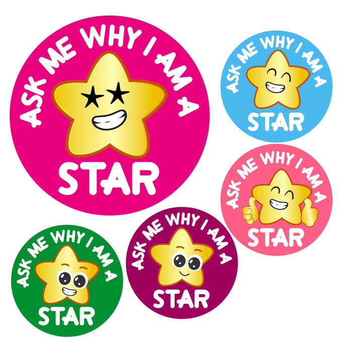 Ask Me Star Stickers
