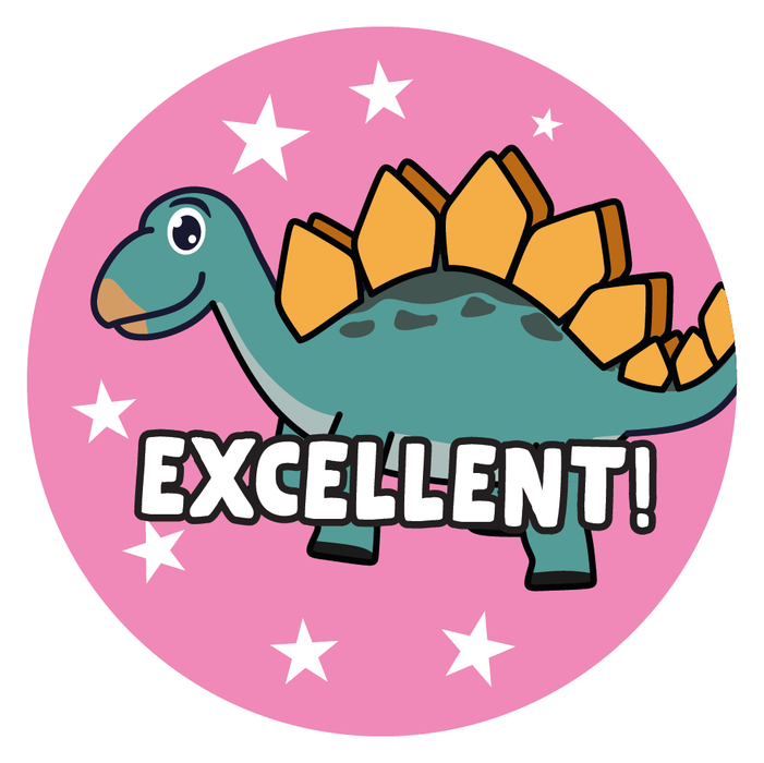 Cute Dinosaur Well Done Reward Stickers