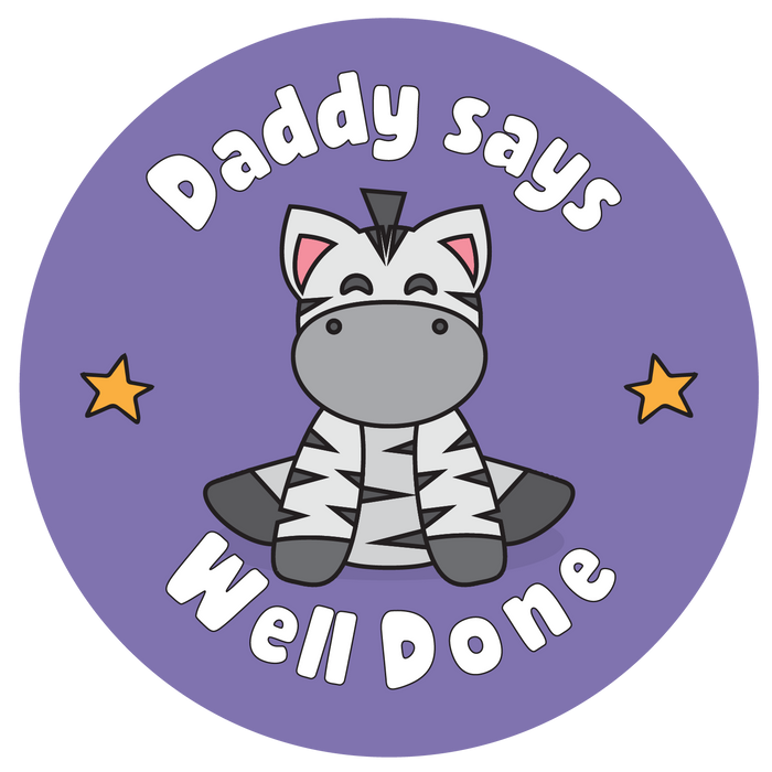 Daddy says well done reward stickers