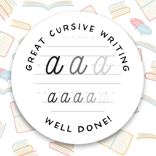 Great Cursive Writing Well Done Reward Stickers