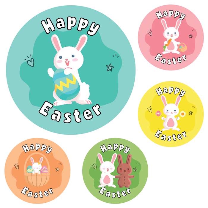 Happy Easter Cute Bunny Reward Stickers