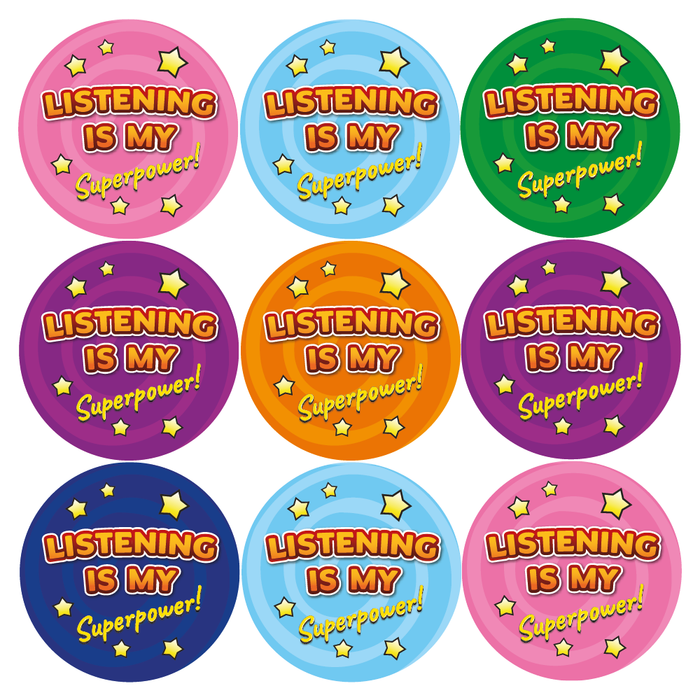 Listening is my Superpower Reward Stickers β MyClassroom