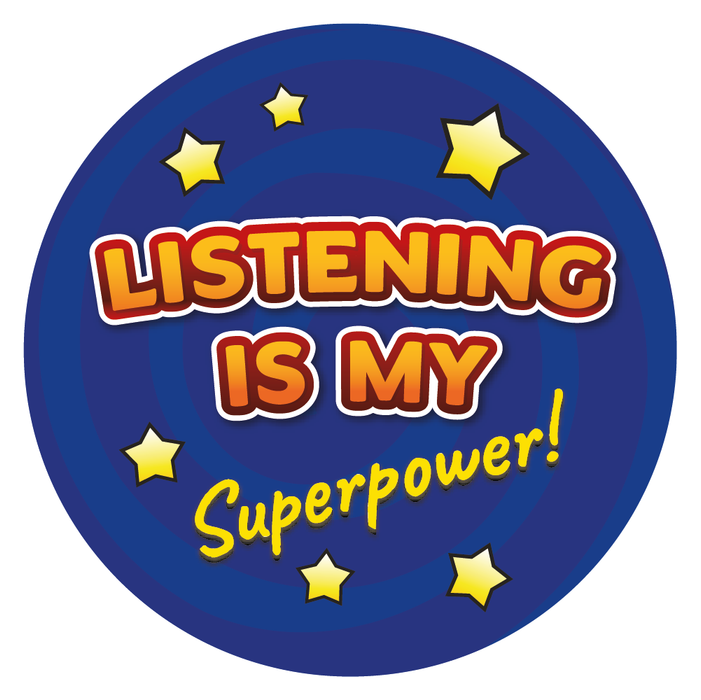 Listening is my Superpower Reward Stickers