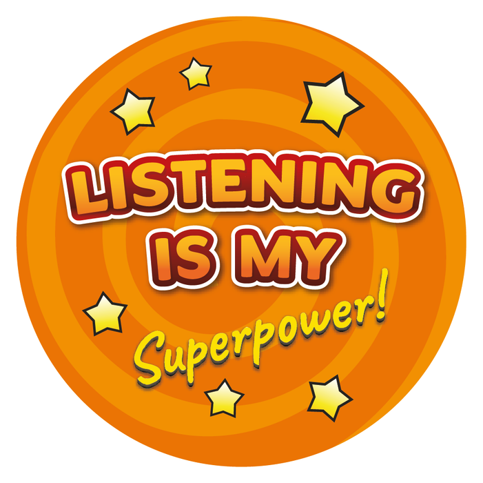 Listening is my Superpower Reward Stickers