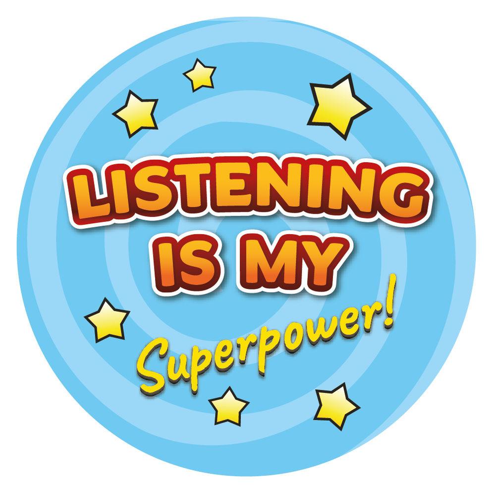 Listening is my Superpower Reward Stickers β MyClassroom