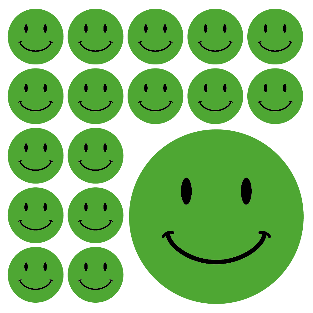 Mini Green Smiling Face Stickers — MyClassroom