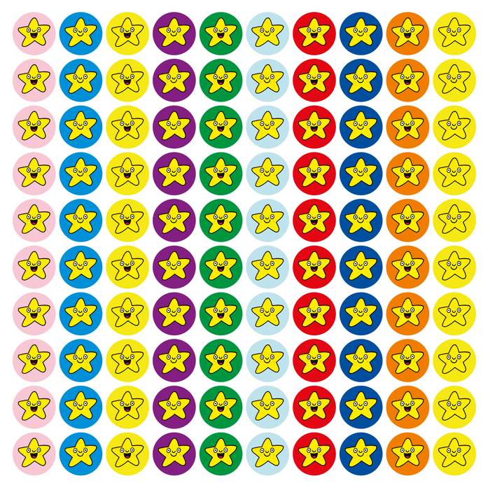 Mini star reward stickers 10mm