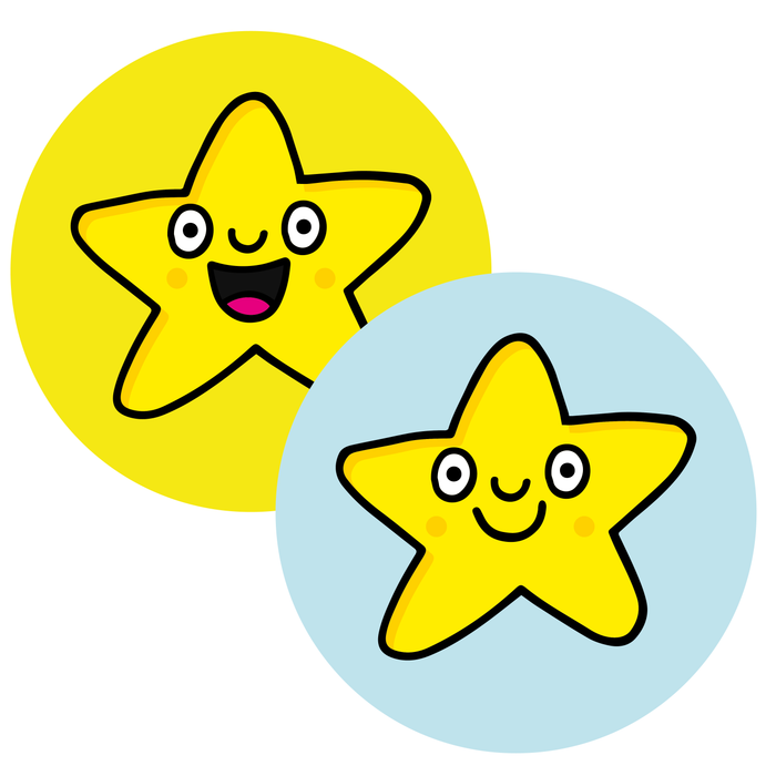 10mm mini smiley star reward stickers: 6 sheets, 900 reward stickers