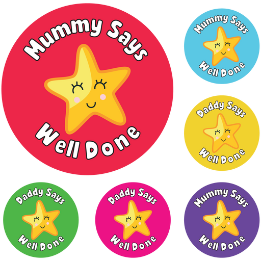 Mummy & Daddy Says Well Done Star Reward Stickers