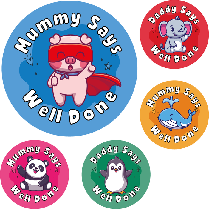 Mummy & Daddy Says Well Done Stickers