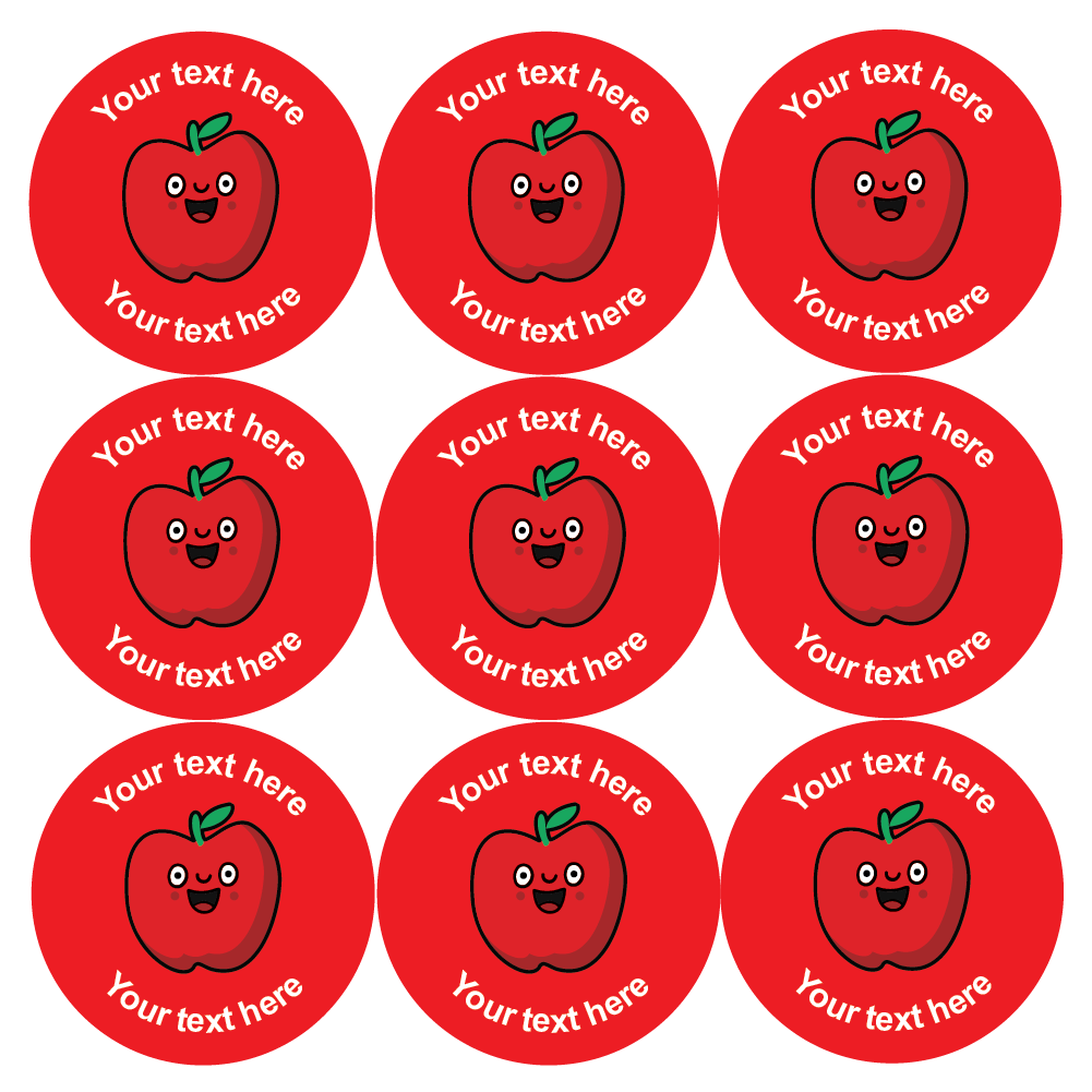 Personalised Smiling Apple Themed Reward Stickers — MyClassroom
