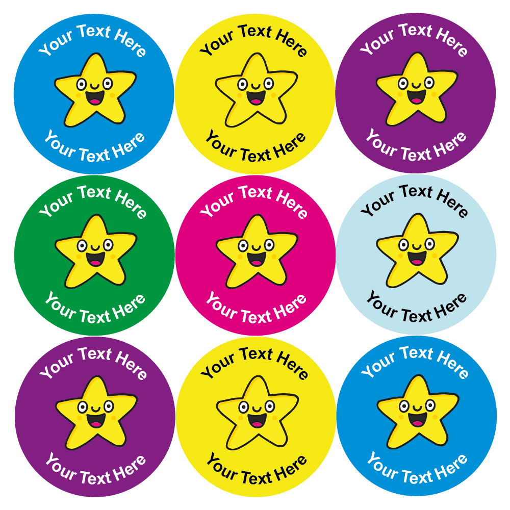Personalised Cute Smiling Star Reward Stickers — MyClassroom