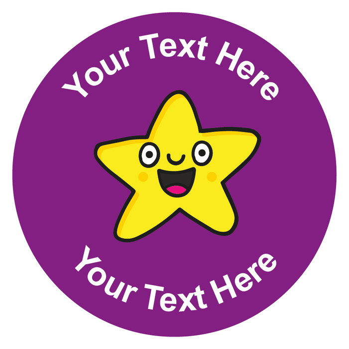 Personalised Cute Smiling Star Reward Stickers
