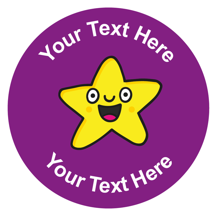 Personalised Cute Smiling Star Reward Stickers — MyClassroom