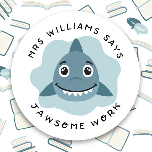 Personalised Cute Shark Jawsome Reward Stickers