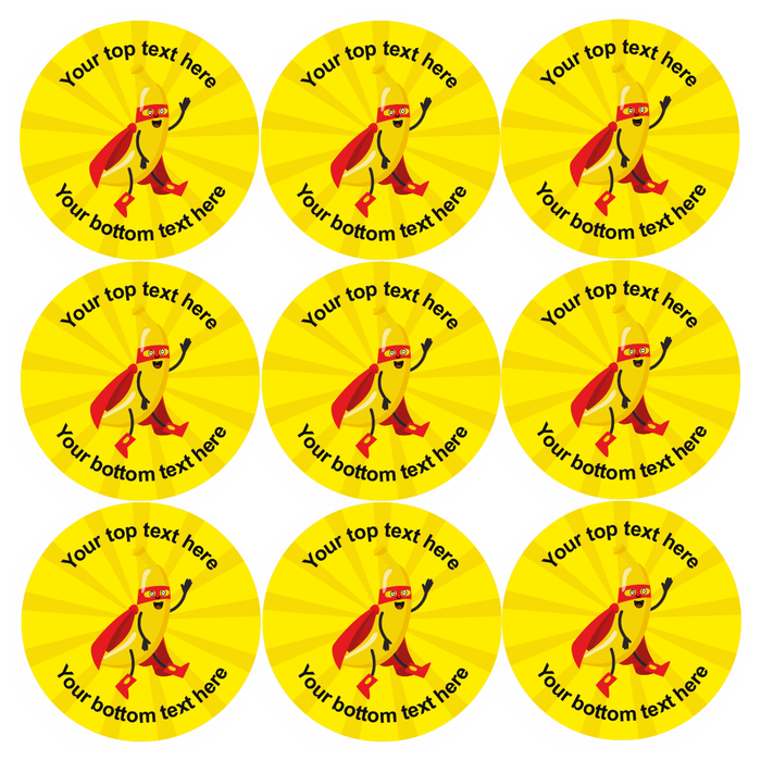 Personalised Super Banana Well Done Reward Stickers