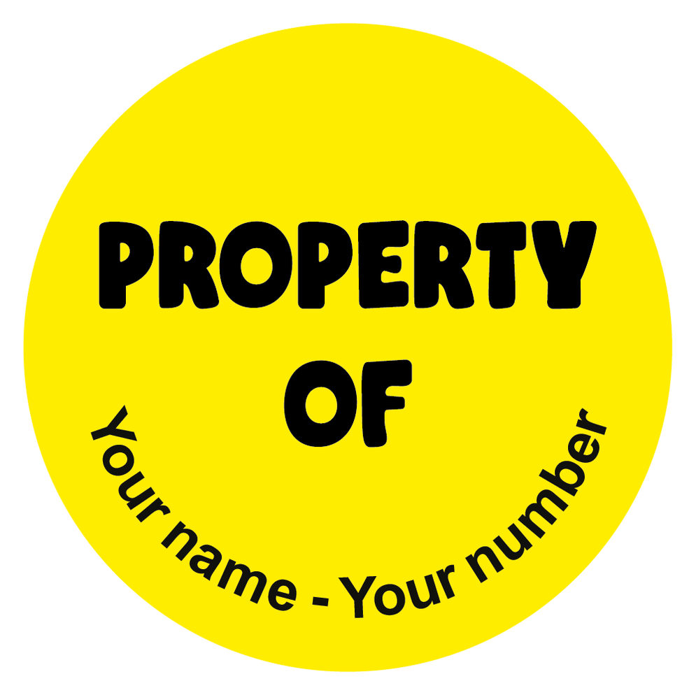 Personalised Property Of Stickers — MyClassroom