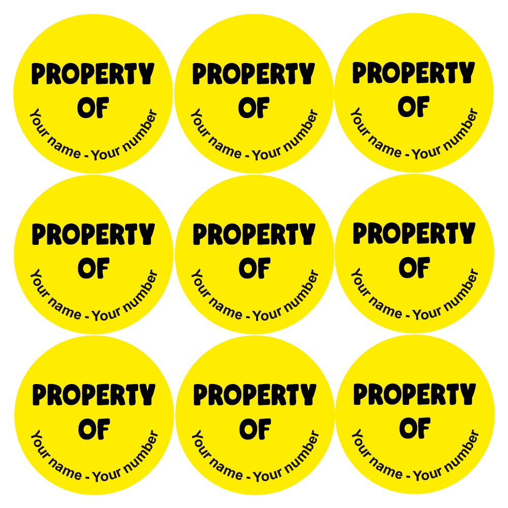 Personalised Property Of Stickers MyClassroom Personalised property of stickers myclassroom