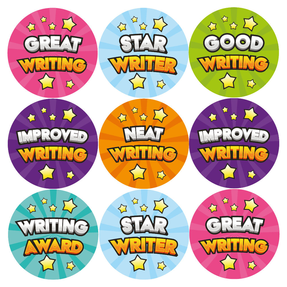 Writing Rewards Writing Star Praise Words Reward Stickers — MyClassroom